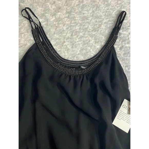 Guess Beaded Dressy Tank Beaded Size 3 Jet Black - Picture 7 of 13